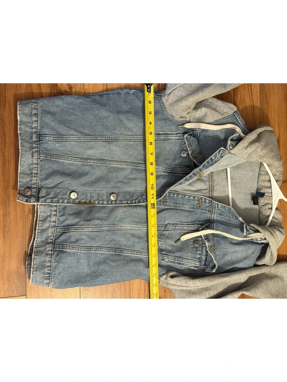 H&M Divided Hoodie Jean Jacket Mens Large Blue Denim Gray Streetwear Y2K Skater